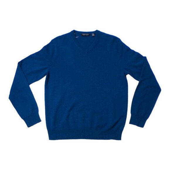 Saks Fifth Avenue Black Label 100% Cashmere V-Neck Sweater Size M Teal #749 - Picture 3 of 9